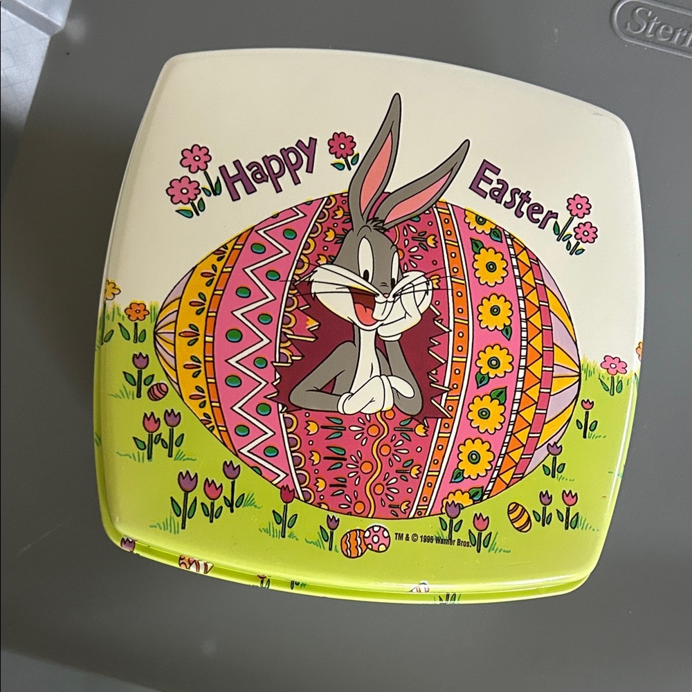 1995 Vintage Warner Bros. Bugs Bunny Easter Tin - Multicolor